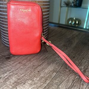 Coach Vibrant Red Wristlet